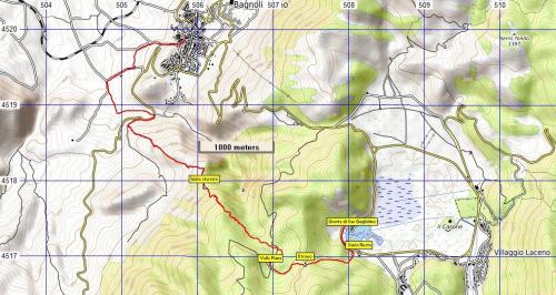 Stralcio di mappa Sentiero n°20 Grotta di San Guglielmo da Bagnoli